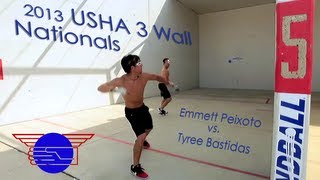 2013 USHA National 3Wall Mens Singles Championship Match  Bastidas vs Peixoto [upl. by Jeconiah]