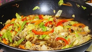 How to Cook Pancit Bihon Recipe  English [upl. by Wilkins952]