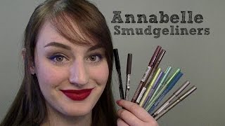 Review ANNABELLE Smudgeliner Eyeliners  JustEnufEyes [upl. by Euell]