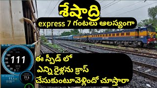 back to back crossing trains  17209 seshadri express train  beautifultrain video [upl. by Delaryd736]