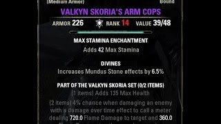 Elder Scrolls Online Undaunted Gear Valkyn Skorias [upl. by Loralee]