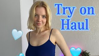 UKRANIAN WIFE 💋 TRY ON HAUL 🤍🩵 [upl. by Hareehahs329]