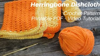 Easy Free Washcloth Double Herringbone stitch Crochet Pattern Easy Pattern Quick [upl. by Jennee506]