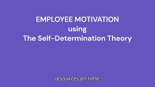 Employee Motivation and the Self Determination Theory [upl. by On461]