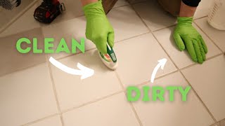 Deep cleaning old tile and grout [upl. by Marline]