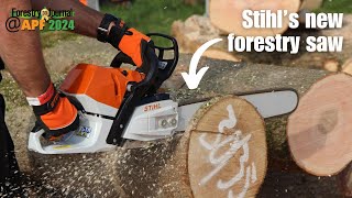 Watch Stihls new MS 400 C forestry chainsaw in action [upl. by Converse]