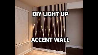 DIY Accent Wall with Lights  Quarantine Project  Feature Wall [upl. by Yroger]