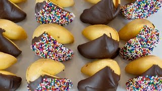 How to Make Chocolate Dipped Fortune Cookies [upl. by Kain]