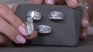 Diamonique 100Facet 350 cttw Ring Platinum Clad on QVC [upl. by Docila]