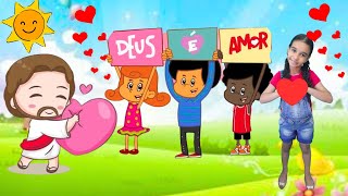 3 PALAVRINHAS  DEUS É AMOR \ MÚSICA GOSPELI CANTOS PARA CRIANÇAS 3palavrinhas musicainfantil [upl. by Ozner]