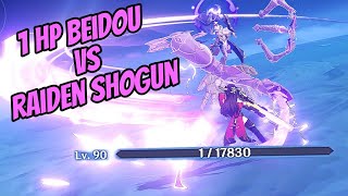 1HP BEIDOU VS RAIDEN SHOGUN NO DAMAGE [upl. by Chitkara]