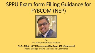 SPPU Exam form Filling Guidance for FYBCOM NEP [upl. by Charlotte803]