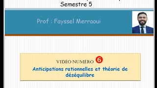 Vidéo 6 Théorie Économiques contemporainesLa théorie de déséquilibre amp anticipations rationnelles [upl. by Aisercal]