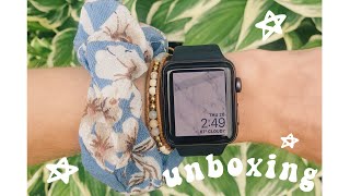 Apple Watch series 3 42mm unboxing  set up [upl. by Joya378]