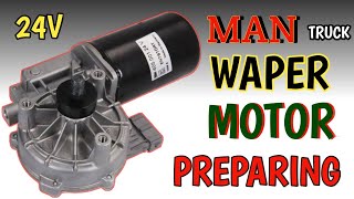 How To Wiper Motor Repairing Man Truck  Windscreen Wiper Motor Test With Battery 🔋24v [upl. by Anedal]