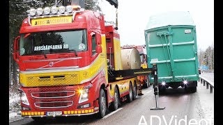 Heavy Recovery of Renault Semitraler Arosbärgarna Sweden 4K [upl. by Whitford985]