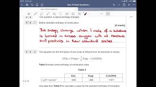 Enthalpy changes question AQA A Level Chemistry [upl. by Odelinda]