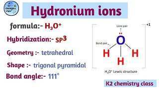 Bond anglemolecular geometry of hydronium ion H₃O⁺  by khushboo yadav [upl. by Orpah]