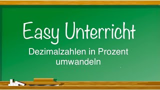 Dezimalzahlen in Prozent umwandeln I Prozentrechnung [upl. by Letitia]