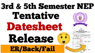 DU SOL 3rd amp 5th Semester Tentative Datesheet Release 2024 Dec Exam  ERBACKFAIL [upl. by Irallih667]