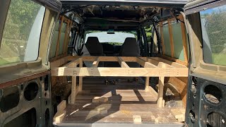 96 E150 Camper Van Build Part 3Built the Bed [upl. by Sinnaoi802]