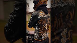 Customised leather jackets and helmets Taking commissions now customised customhelmet [upl. by Bibbie]