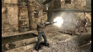 SUPER RAPID FIRE Riot Gun Destroys Villages  Resident Evil 4 [upl. by Callery]