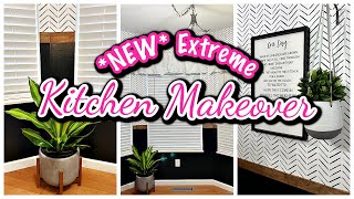 ✨NEW✨ KITCHEN BREAKFAST NOOK MAKEOVER REVEAL  MOBILE HOME DINING ROOM WALLPAPER [upl. by Millian]