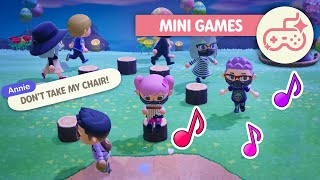 Playing Musical Chairs in Animal Crossing New Horizons  Mini Games [upl. by Aibos72]