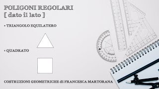 Disegno  Costruire TRIANGOLO EQUILATERO e QUADRATO dato il lato [upl. by Wilsey627]