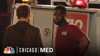 Herrmann Helps Halstead and Scott Out of Halstead’s Burning Building  NBC’s Chicago Med [upl. by Gaw]