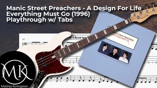 Manic Street Preachers  A Design For Life Bass Cover Lesson w Tabs [upl. by Stempson19]