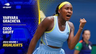 Varvara Gracheva vs Coco Gauff Highlights  2024 US Open Round 1 [upl. by Parthena244]