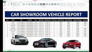 136 How To Make Car vehicle showroom Report in MS Excel [upl. by Yrelle]