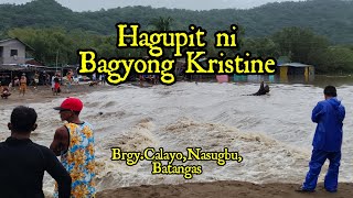 Hagupit ni Bagyong Kristine sa BrgyCalayoNasugbuBatangasBaha Ng Malala [upl. by Bridgid]