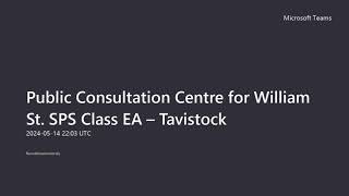 Public Consultation Centre for William Street SPS Class EA – Tavistock [upl. by Rajewski]