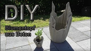 Blumenkübel aus betongetränten Tüchern selber machen – DIY Pflanzkübel kreativ mit Beton gießen [upl. by Tankoos613]