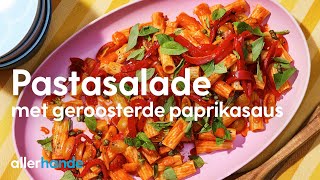 Koude pastasalade met geroosterdepaprikasaus  Recept  Allerhande [upl. by Mittel390]