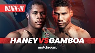 Devin Haney vs Yuriorkis Gamboa plus undercard weighin [upl. by Anirehtac]