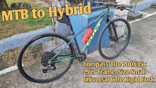 700x35C Gravel Tire to Cult Exodus 29er Small frame and Universal Cole Rigid Fork [upl. by Gordon]