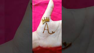 quotAquot letter mehndi design ❤️viralvideo trending mehndi video short [upl. by Micheil]