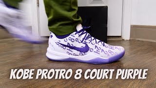 Nike Kobe Protro 8 Court Purple On Feet Review  Are These Worth Copping [upl. by Oiluig]