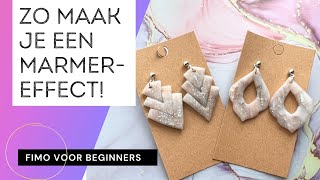 Fimo marmer effect Polymeerklei voor beginners [upl. by Jarib]