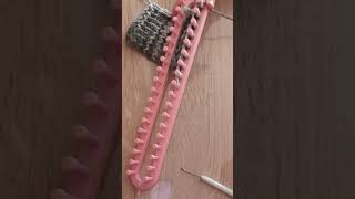 Knitting loom for beginners step by step النول المستطيل knitting crochet loom scarf [upl. by Hsiwhem645]