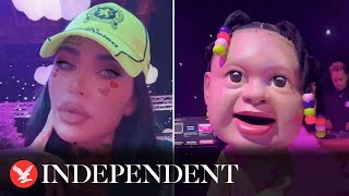 Kim Kardashian shares glimpse inside Stormi and Aires fairground birthday party [upl. by Batty606]