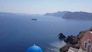 Blue Star Delos inside caldera Santorini BlueStarFerriesGR [upl. by Atikan]