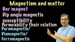 Magnetism and matter intensityof magnetisation magnetic susceptibility permeability barmagnet prop [upl. by Aydan]