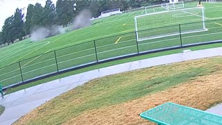 VIDEO  Sinkhole swallows soccer field in Illinois after underground mine collapses [upl. by Wilburn]