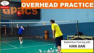 Overhead practice for beginners  Badminton Training with Han Jian 20240727 [upl. by Bower]