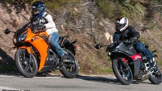 2017 Honda CBR300R vs Hyosung GD250R [upl. by Ahsenyt70]